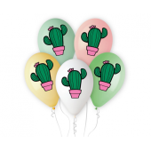Premium Hēlija baloni Kaktuss ar Ziedu, 13&quot; / 5 gab