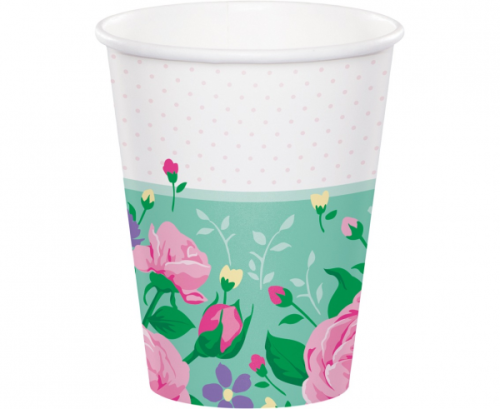 Paper cups Floral Fairy Sparkle, 266 ml, 8 pcs