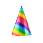 Party hat Rainbow, metallic, 6 pcs