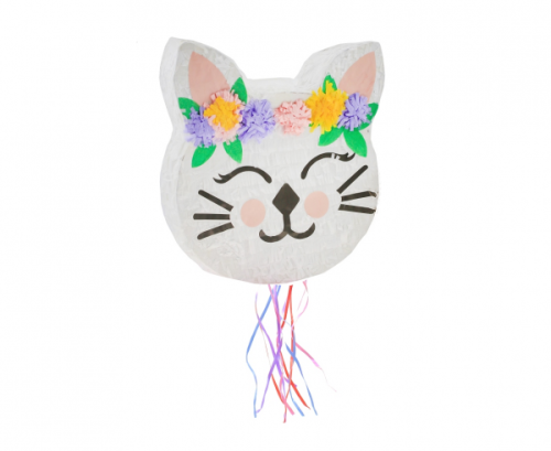 Pinata Cat with Flowers, size 33 x 35 x 7.5 cm