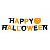 Фольга девочка и Happy Halloween, большие буквы, размер 350x23 см