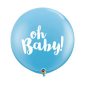 Balloon QL 36 inches Oh Baby, blue, 2 pcs.
