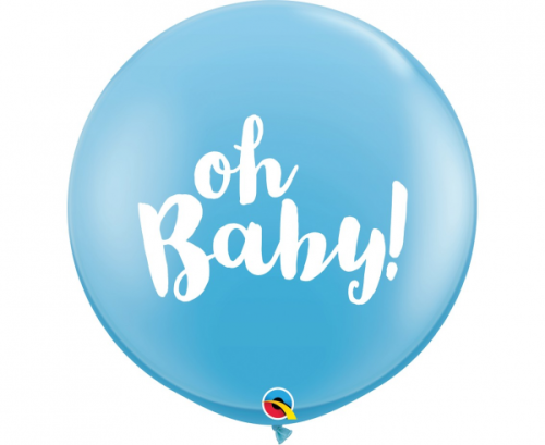 Balloon QL 36 inches Oh Baby, blue, 2 pcs.