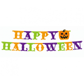 Бумажная гирлянда Happy Halloween, большие буквы, размер 350х21 см