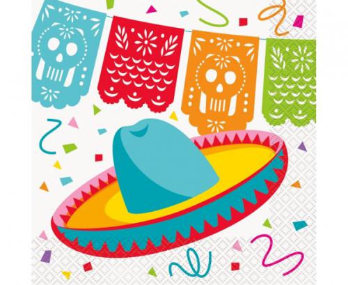 Paper napkins Mexican Fiesta Party, 16 pcs. 33 x 33 cm