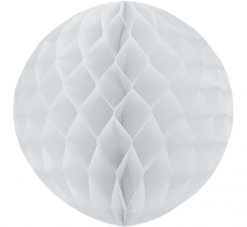 Honeycomb ball decoration, white, diameter 30 cm, 1 pc