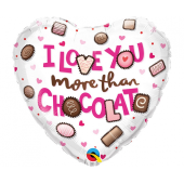 Folijas balons 18&quot; QL HRT I Love You ore Than Chocolate