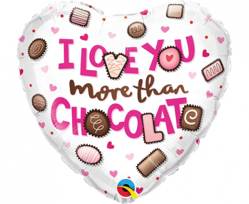 Folijas balons 18" QL HRT I Love You ore Than Chocolate