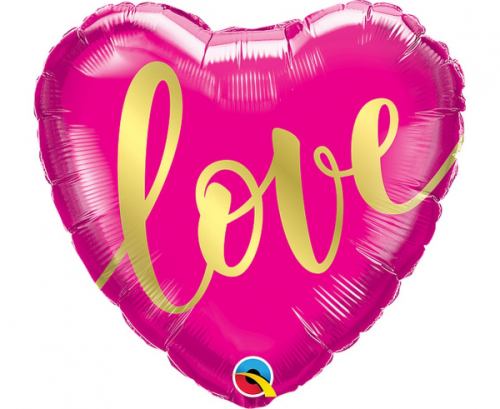 Folijas balons 18" QL HRT Love Gold
