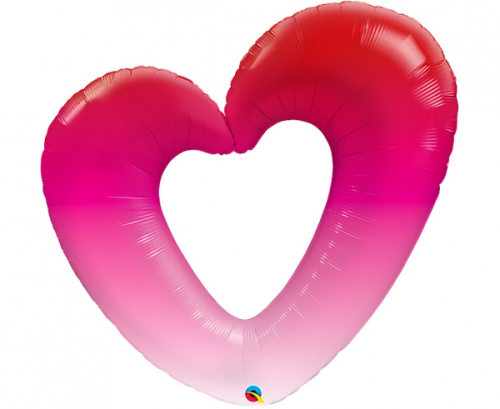 Folija balons 42&quot; QL Pink Ombre Heart