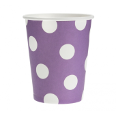 Paper cups Polka Dot, purple, 270 ml / 6 pcs