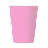 Paper cups, solid colour, pink,  270 ml, 6 pcs