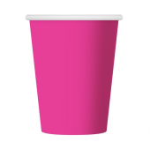 Paper cups, solid colour, pink, 270 ml / 6 pcs