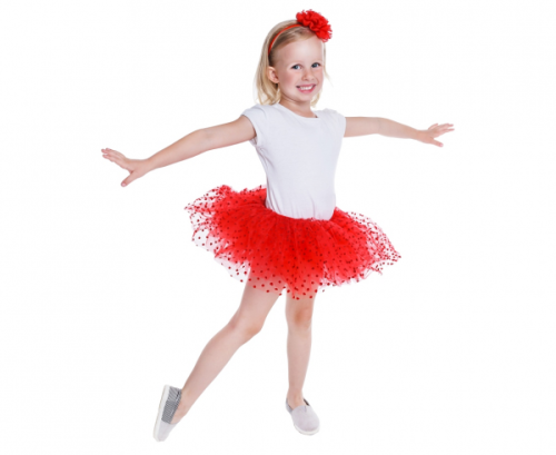 Children Tutu skirt, red with dots, up to 3 years