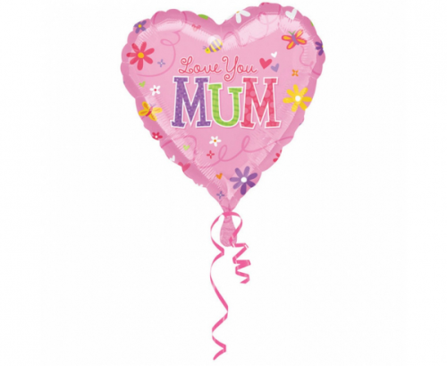 Standard Love You Mum Foil Balloon S40 packaged