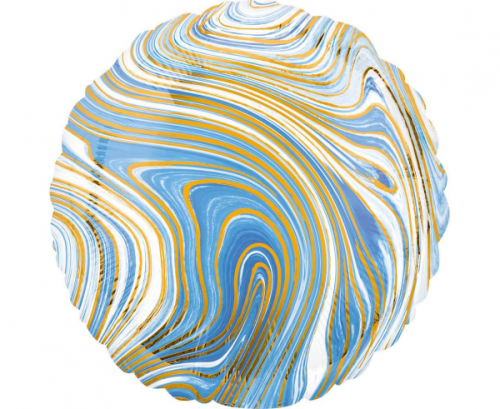 Standard Marblez Blue Circle Foil Balloon S18 Packaged Standard Marblez Blue Circle Foil Balloon S18 Packaged