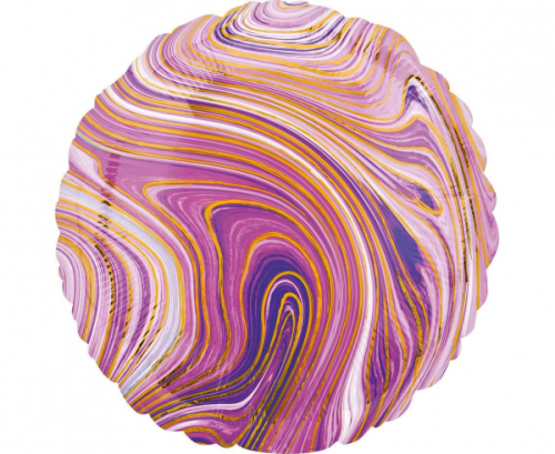 Standard Marblez Purple Circle Foil Balloon S18 Packaged Standard Marblez Purple Circle Foil Balloon S18 Packaged