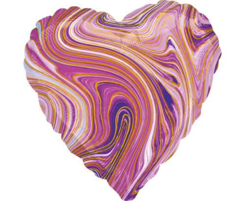 Standard Marblez Purple Heart Foil Balloon S18 Packaged Standard Marblez Purple Heart Foil Balloon S18 Packaged
