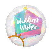 Standard Iridescent Wedding Ring Foil Balloon S55 Packaged