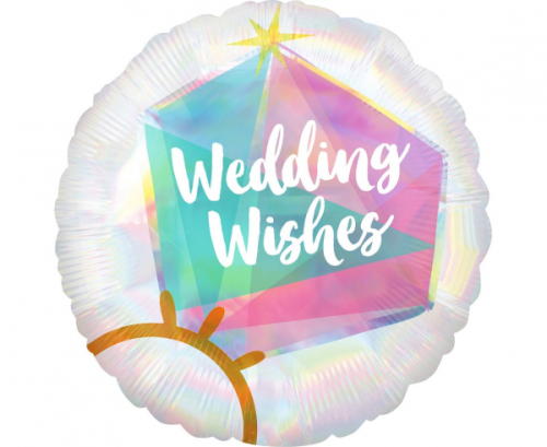 Standard Iridescent Wedding Ring Foil Balloon S55 Packaged