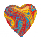 Standard Marblez Colorful Heart Foil Balloon S18 Packaged
