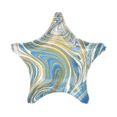 Standard Marblez Blue Star Foil Balloon S18 Packaged