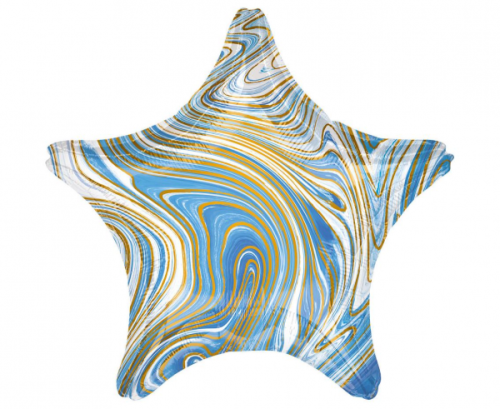 Standard Marblez Blue Star Foil Balloon S18 Packaged