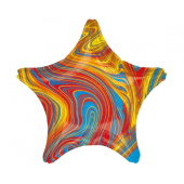 Standard Marblez Colorful Star Foil Balloon S18 Packaged