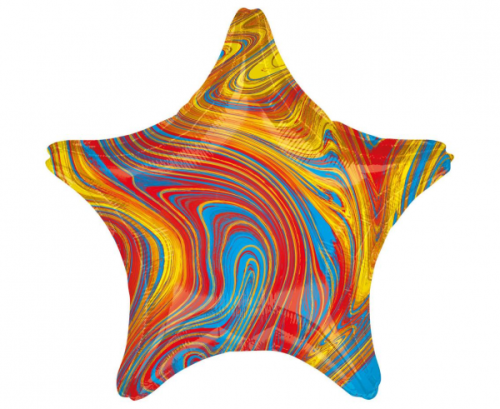 Standard Marblez Colorful Star Foil Balloon S18 Packaged