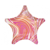 Standard Marblez Pink Star Foil Balloon S18 Packaged
