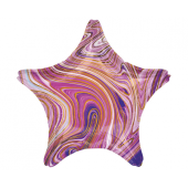 Standard Marblez Purple Star Foil Balloon S18 Packaged