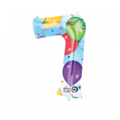 SuperShape Number 7 Balloons & Streamers Foil Balloon L34 Packaged 58cm x 88cm