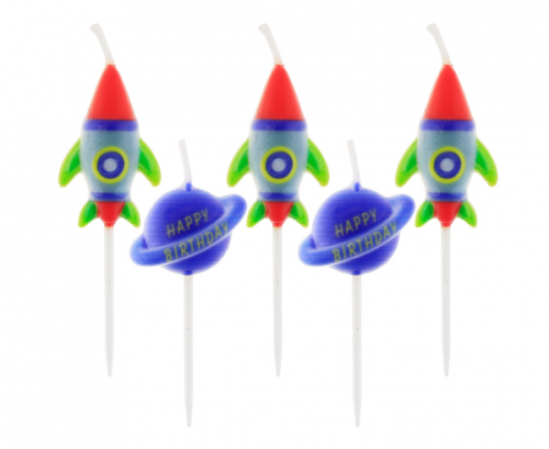 Candles picks Space, 5 pcs