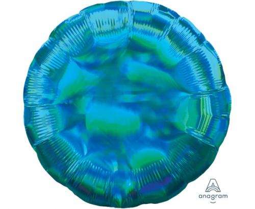 Standard Holographic Iridescent Cyan Circle Foil Balloon S55 Packaged Standard Holographic Iridescent Cyan Circle Foil Balloon S55 Packaged