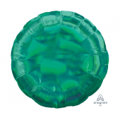 Standard Holographic Iridescent Green Circle Foil Balloon S55 Packaged