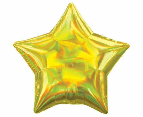 Standard Holographic Iridescent Yellow Star Foil Balloon S55 Packaged Standard Holographic Iridescent Yellow Star Foil Balloon S55 Packaged
