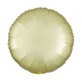 Standard Satin Luxe Pastel Yellow Circle Foil Balloon S15 packaged