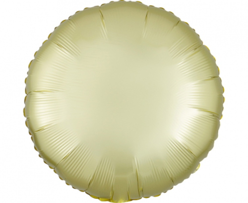 Standard Satin Luxe Pastel Yellow Circle Foil Balloon S15 packaged
