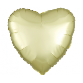 Standard Satin Luxe Pastel Yellow Heart Foil Balloon S15 bulk