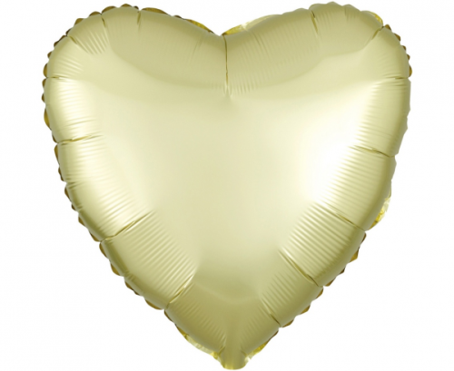 Standard Satin Luxe Pastel Yellow Heart Foil Balloon S15 bulk