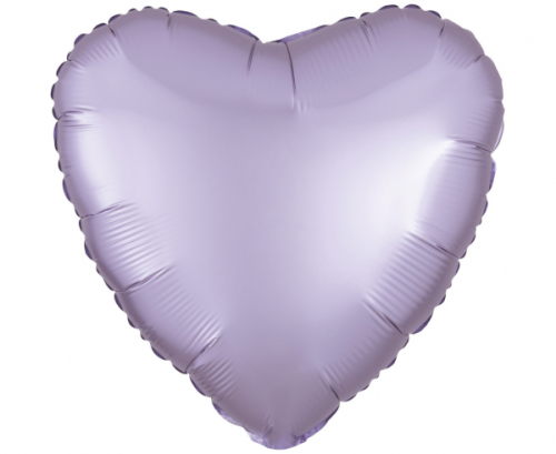 Standard Satin Luxe Pastel Lilac Heart Foil Balloon S15 packaged