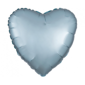 Standard Satin Luxe Pastel Blue Heart Foil Balloon S15 packaged
