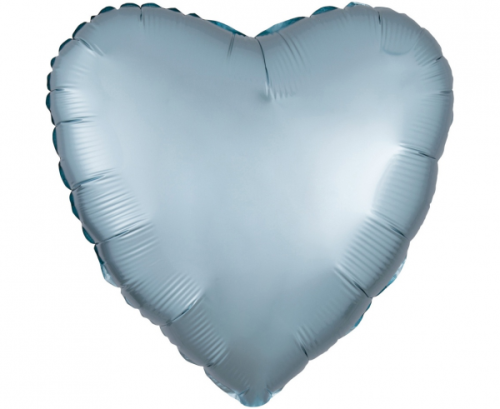 Standard Satin Luxe Pastel Blue Heart Foil Balloon S15 packaged