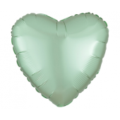 Standard Satin Luxe Mint Green Heart Foil Balloon S15 packaged