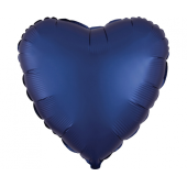 Standard Satin Luxe Navy Heart Foil Balloon S15 packaged