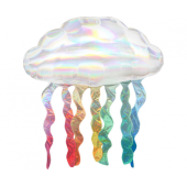 Supershape Iridescent Cloud with Streamers Foil Balloon P40 packaged