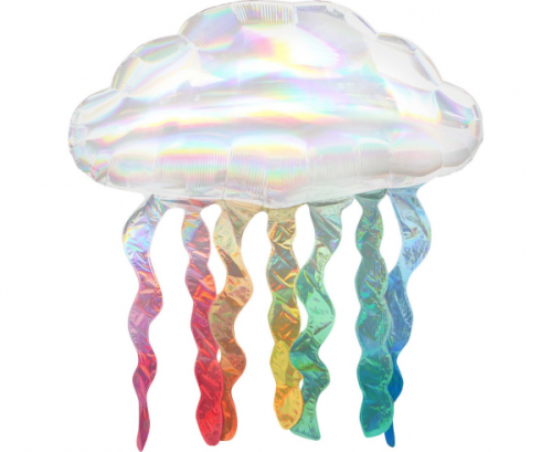 Supershape Iridescent Cloud with Streamers Foil Balloon P40 packaged