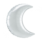 SuperShape White Satin Crescent Foil Balloon S40 Bulk