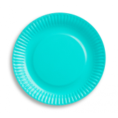 Paper plates, solid colour, blue 18 cm, 6 pcs