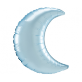 SuperShape Pastel Blue Satin Crescent Foil Balloon S40 Bulk